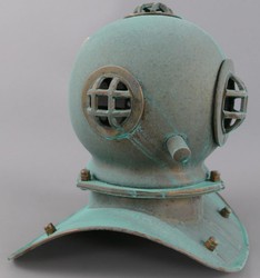 Casa Padrino casco da sub decò in stile antico verde menta / rame 18 x 20 x A. 20 cm - Decorazione da soggiorno - Decorazione da scrivania - Decorazione di lusso