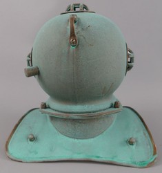 Casa Padrino casco da sub decò in stile antico verde menta / rame 18 x 20 x A. 20 cm - Decorazione da soggiorno - Decorazione da scrivania - Decorazione di lusso