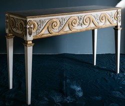 Casa Padrino consolle barocco di lusso bianco / oro antico - Consolle in legno massello fatta a mano con decorazioni nobili - Mobile barocco italiano - Qualità di Lusso - Fatto in Italia