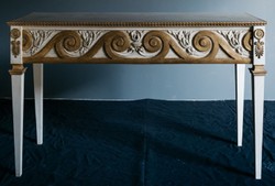 Casa Padrino consolle barocco di lusso bianco / oro antico - Consolle in legno massello fatta a mano con decorazioni nobili - Mobile barocco italiano - Qualità di Lusso - Fatto in Italia