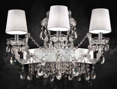 Casa Padrino lámpara de pared barroco de lujo plata / blanco 60 x 30 x A. 40 cm - Magnífica lámpara de pared barroco con cristal veneciano - Noble y Magnífica - Calidad de Lujo - Hecho en Italia