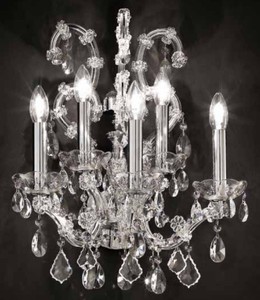 Casa Padrino lámpara de pared barroco de lujo plata 42 x 32 x A. 53 cm - Magnífica lámpara de pared barroco con cristal veneciano - Noble y Magnífica - Calidad de Lujo - Hecho en Italia