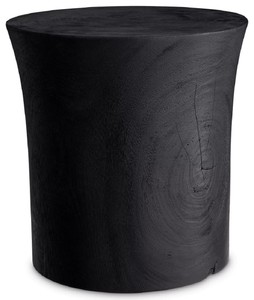 Casa Padrino table d'appoint de luxe noir Ø 39 x H. 41,5 cm - Table ronde en bois massif - Meuble de salon - Meuble de luxe - Ameublement de salon - Ameublement de luxe
