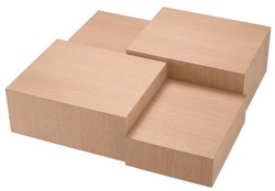 Casa Padrino tavolo da salotto di lusso naturale / bronzo 114 x 114 x A. 40 cm - Tavolo da salotto quadrato - Mobili da soggiorno - Mobili legno massello - Mobili di lusso