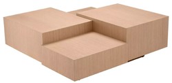 Casa Padrino tavolo da salotto di lusso naturale / bronzo 114 x 114 x A. 40 cm - Tavolo da salotto quadrato - Mobili da soggiorno - Mobili legno massello - Mobili di lusso