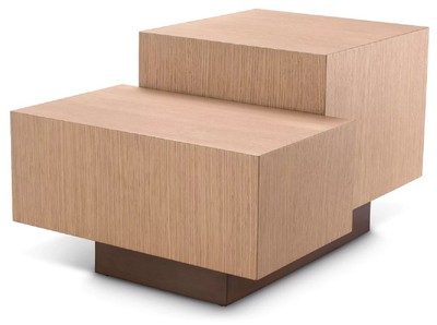 Casa Padrino table d'appoint de luxe naturel / bronze 70,5 x 50 x H. 40,5 cm - Table de salon rectangulaire - Meuble de salon - Meuble de luxe - Ameublement de luxe