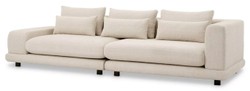 Casa Padrino sofá de lujo beige / negro 285 x 106 x A. 66 cm - Sofá de salón con cojines - Muebles de salón - Muebles de lujo - Interior de salón - Interior de lujo
