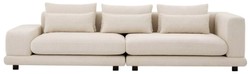 Casa Padrino sofá de lujo beige / negro 285 x 106 x A. 66 cm - Sofá de salón con cojines - Muebles de salón - Muebles de lujo - Interior de salón - Interior de lujo