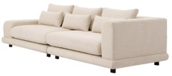 Casa Padrino sofá de lujo beige / negro 285 x 106 x A. 66 cm - Sofá de salón con cojines - Muebles de salón - Muebles de lujo - Interior de salón - Interior de lujo