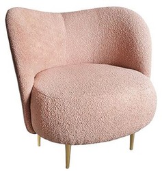 Casa Padrino poltrona di lusso rosa / oro 86 x 72 x A. 80 cm - Poltrona da soggiorno con schienale curvo - Mobile soggiorno - Mobile di lusso - Arredi da soggiorno - Arredi di lusso