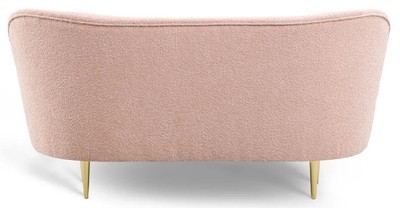 Casa Padrino Luxus Wohnzimmer Set Rosa / Gold - 2 Luxus Sofas mit gebogener Rückenlehne & 2 Luxus Sessel mit gebogener Rückenlehne - Luxus Einrichtung - Wohnzimmer Möbel - Luxus Möbel