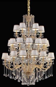 Luxus Barock Kristallglas Kronleuchter Gold Silber Luxury Baroque Crystal Glass Chandelier Gold Silver