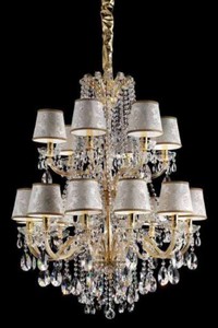 Luxus Barock Kristallglas Kronleuchter Gold Silber Luxury Baroque Crystal Glass Chandelier Gold Silver