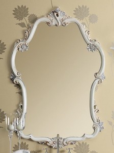 Casa Padrino Miroir Baroque de Luxe Blanc / Argent - Magnifique Miroir Mural de Style Baroque Italien - Meuble de Style Baroque de Luxe - Qualité de Luxe - Fabriqué en Italie