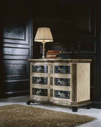 Casa Padrino cassettone barocco di lusso naturale / marrone / nero - Cassettone con cassetti - Mobili per camera da letto di lusso in stile barocco - Qualità di lusso - Fatto in Italia