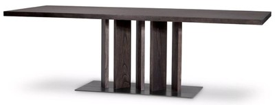 Casa Padrino table à manger de luxe moka / bronze 240 x 100 x H. 76 cm - Table de cuisine rectangulaire en bois massif - Meuble de salle à manger bois massif - Meuble de cuisine - Meuble de luxe