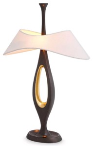 Luxus Tischleuchte Schreibtischleuchte Rotguss Messing Weiß Luxury Table Lamp Desk Lamp Gunmetal Brass White