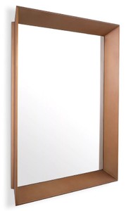 Casa Padrino espejo de pared de lujo latón 100 x 10 x A. 100 cm - Espejo cuadrado de acero inoxidable - Espejo de salón - Espejo de dormitorio - Espejo de armario - Muebles de lujo