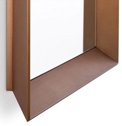 Casa Padrino specchio da parete di lusso ottone 100 x 10 x A. 100 cm - Specchio quadrato in acciaio inox - Specchio soggiorno - Specchio camera da letto - Specchio guardaroba - Mobili di lusso
