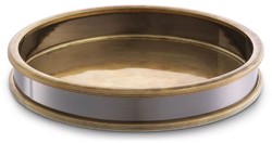 Rundes Luxus Tablett Serviertablett Vintage Messing Silber Schwarz Round Luxury Tray Serving Tray Vintage Brass Silver Black