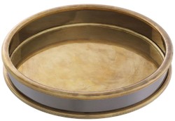 Rundes Luxus Tablett Serviertablett Vintage Messing Silber Schwarz Round Luxury Tray Serving Tray Vintage Brass Silver Black
