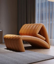 Luxus Designer Leder Echtleder Wohnzimmer Sessel Braun Luxury Designer Leather Genuine Leather Living Room Armchair Brown