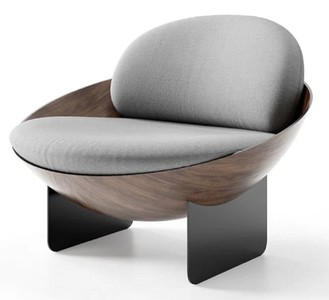 Casa Padrino fauteuil design de luxe gris / marron 80 x 80 x H. 64 cm - Fauteuil de salon - Mobilier de salon - Mobilier d'hôtel - Qualité de luxe - Fabriqué en Italie