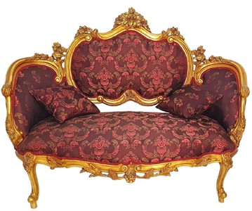 Casa Padrino canapé baroque violet / rose / or - Magnifique canapé de salon de style baroque - Meuble de salon de style baroque - Meuble baroque - Ameublement baroque