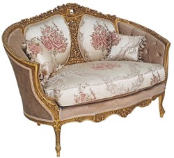 Casa Padrino sofá barroco marrón / multicolor / oro antiguo - Magnífico sofá de salón de estilo barroco - Muebles de salón de estilo barroco - Muebles barrocos - Interiores barrocos