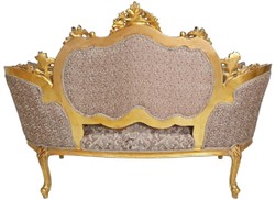 Casa Padrino divano barocco marrone / oro antico - Magnifico divano da salotto in stile barocco - Mobili da soggiorno in stile barocco - Mobili barocchi - Arredi barocchi