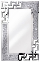 Casa Padrino espejo de pared de cristal de diseño 80 x 3 x A. 120 cm - Espejo rectangular con cristales de cristal decorativos - Espejo de salón - Espejo de dormitorio - Espejo de armario