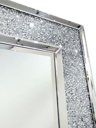 Casa Padrino espejo de pared de cristal de diseño 80 x 3 x A. 120 cm - Espejo rectangular con cristales de cristal decorativos - Espejo de salón - Espejo de dormitorio - Espejo de armario