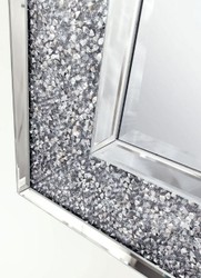 Casa Padrino espejo de pared de cristal de diseño 80 x 3 x A. 120 cm - Espejo rectangular con cristales de cristal decorativos - Espejo de salón - Espejo de dormitorio - Espejo de armario