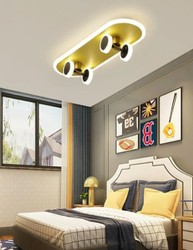Casa Padrino luxury ceiling lamp in skateboard shape gold 60 x 20 cm - LED skateboard ceiling light - Luxury ceiling lights - Skateboard ceiling lights - Luxury interior