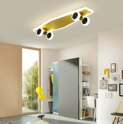 Casa Padrino luxury ceiling lamp in skateboard shape gold 60 x 20 cm - LED skateboard ceiling light - Skateboard ceiling lights - Luxury ceiling lights - Luxury interior