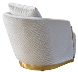 Casa Padrino sillón de lujo gris / oro 87 x 83 x A. 75 cm - Sillón de salón - Sillón de hotel - Muebles de salón - Muebles de hotel - Muebles de lujo - Interiores de salón - Interiores de lujo