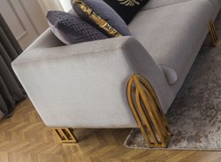 Luxus Wohnzimmer Hotel Sofa Grau Gold Luxury Living Room Hotel Sofa Gray Gold