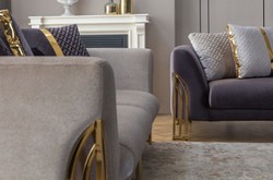 Luxus Wohnzimmer Hotel Sofa Grau Gold Luxury Living Room Hotel Sofa Gray Gold