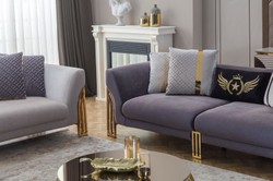 Luxus Wohnzimmer Hotel Sofa Grau Gold Luxury Living Room Hotel Sofa Gray Gold