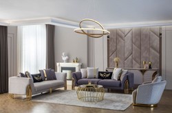 Luxus Wohnzimmer Hotel Sofa Grau Gold Luxury Living Room Hotel Sofa Gray Gold