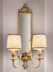 Casa Padrino luxury baroque double wall lamp with mirror gold / ivory 35 x 18 x H. 60 cm - Magnificent wall light in baroque style - Baroque lights - Luxury Quality - Made in Italy