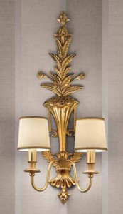 Casa Padrino lámpara de pared doble barroco de lujo oro / marfil 40 x 25 x A. 75 cm - Magnífica lámpara de pared en estilo barroco - Noble y Magnífica - Calidad de Lujo - Hecho en Italia