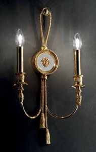 Casa Padrino lámpara de pared doble barroco de lujo oro 30 x 12 x A. 55 cm - Magnífica lámpara de pared estilo barroco - Noble y Magnífica - Calidad de Lujo - Hecho en Italia