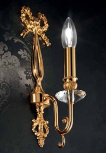 Casa Padrino lámpara de pared cristal barroco de lujo oro 10 x 16 x A. 36 cm - Magnífica lámpara de pared en estilo barroco - Noble y Magnífica - Calidad de Lujo - Hecho en Italia