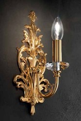 Casa Padrino luxury baroque crystal wall lamp gold 15 x 15 x H. 33 cm - Magnificent wall light in baroque style - Baroque lights - Noble & Magnificent - Luxury Quality - Made in Italy