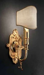 Casa Padrino lampada da parete barocco di lusso oro / avorio cm 13 x 14 x A. 33 cm - Magnifica lampada da parete in stile barocco - Luci barocche - Qualità di lusso - Fatto in Italia
