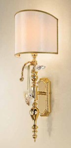 Casa Padrino lámpara de pared de cristal barroco de lujo oro / marfil 20 x 15 x A. 55 cm - Magnífica lámpara de pared en estilo barroco - Noble y Magnífica - Calidad de Lujo - Hecho en Italia