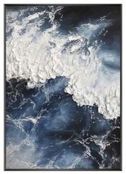 Luxus Designer Gemälde Ölgemälde Blau Weiß Schwarz Luxury Designer Oil Painting Blue White Black