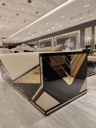 Luxus Wohnzimmer Hotel Sessel Gold Schwarz Luxury Living Room Hotel Armchair Gold Black