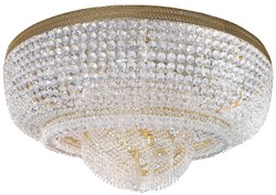 Casa Padrino lámpara de techo de cristal barroco de lujo oro Ø 120 cm - Lámpara de techo redonda de estilo barroco - Araña de techo de salón barroco - Luces barrocas - Muebles barrocos